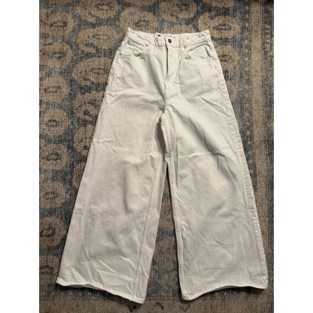 MOTHER Snacks High Waisted Push Pop Crop Jeans White Size 27 Excellent Condition